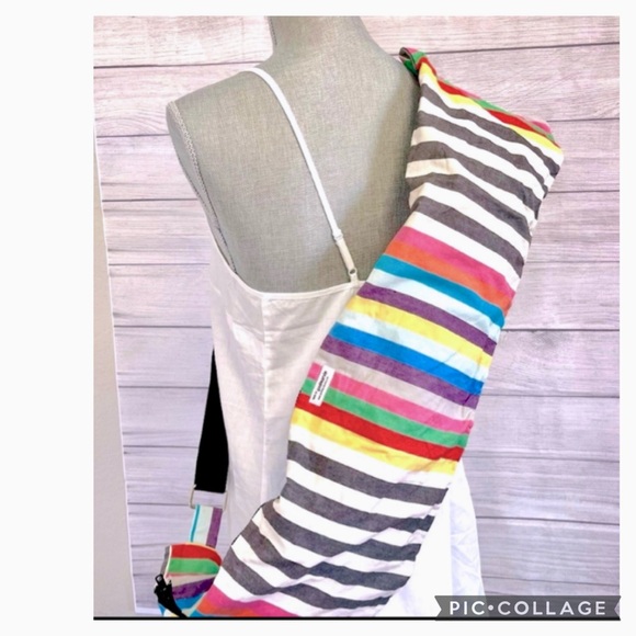 GOODMARVIN FADED BEACH BOLD STRIPE YOGA PILATES EXERCISE MAT COVER & CARRIER - Picture 1 of 6